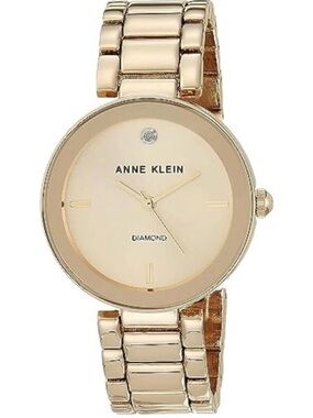 Anne Klein Gold-Tone Diamond Accent Bracelet Watch